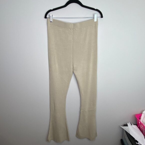 NWT Topshop ribbed‎ brown flare pants size 8-10 - Picture 3 of 8